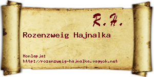Rozenzweig Hajnalka névjegykártya
